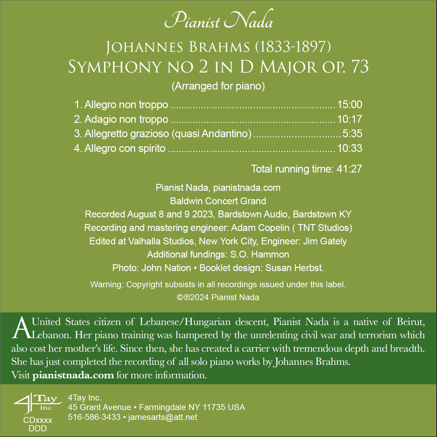 Johannes Brahms Symphony No 2 In D Major Op. 73